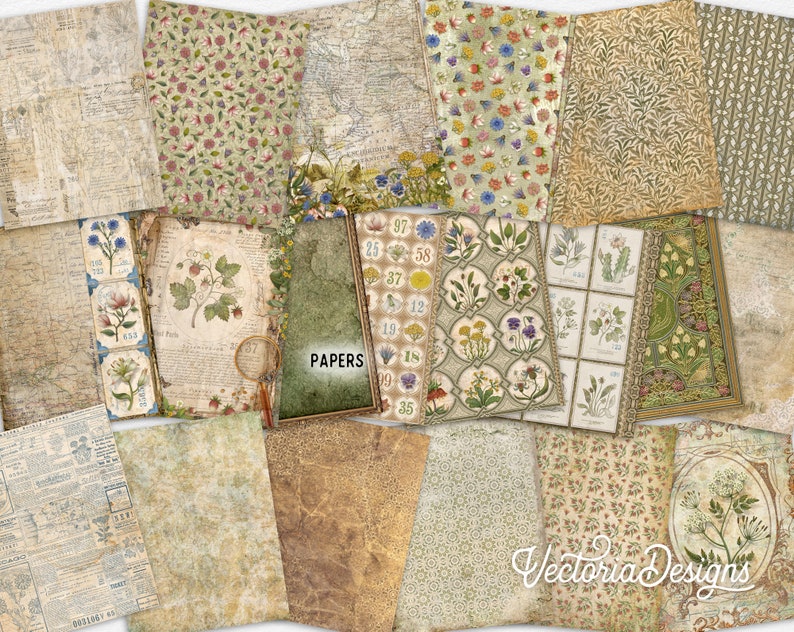 Exquisite Flowers DELUXE Junk Journal Kit Vintage Blumen Junk Journal Verzierungen Printable Paper Floral Craft Kits DIY Anleitung 002990 Bild 5