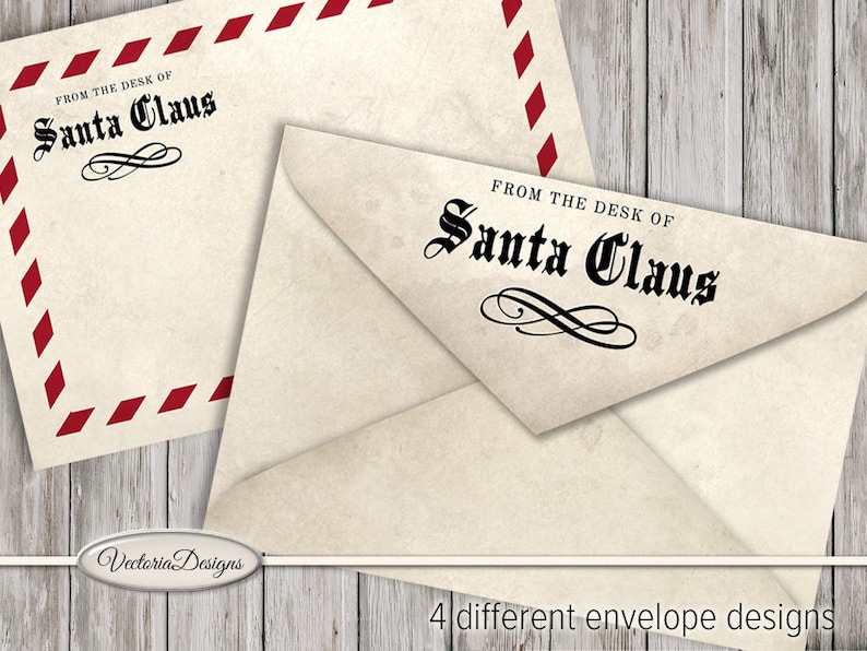 Santa Letter Template Santa Envelope Christmas Letter | Etsy