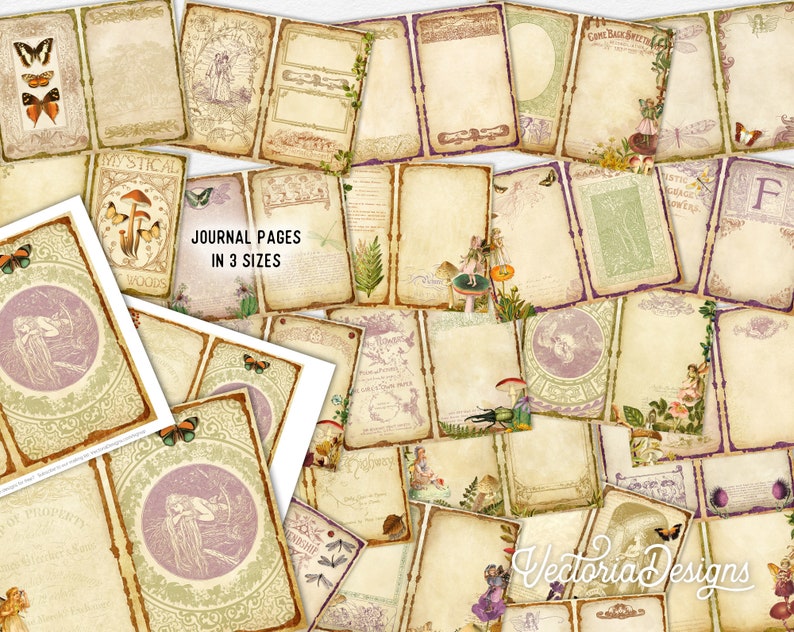 Fairy Woods DELUXE Crafting Printables Kit, Fairy Embellishments, Fairy Junk Journal, Fairies, Printable Journal, Journal Tutorial 002662 image 3