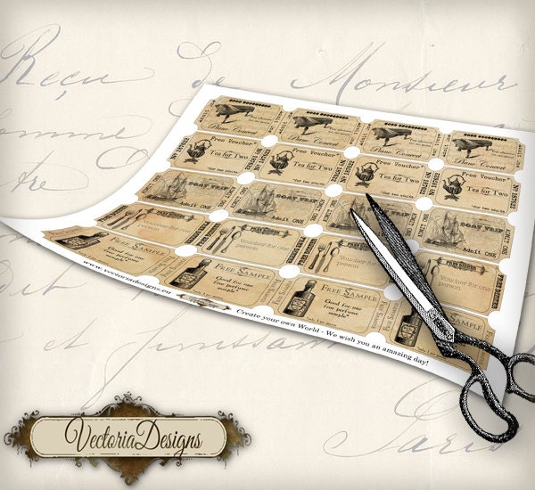 free tickets sample tickets printable images instant download etsy