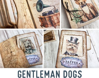 Gentleman Dogs Mini Project Specimen Album Dogs Booklet Craft Kit Specimen Cards Dogs Specimen Card Holder Printable Craft Kit 003183