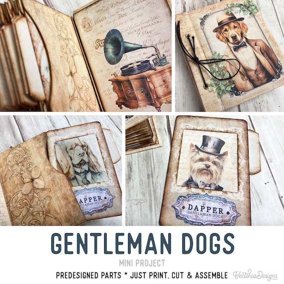 Gentleman Dogs Mini Album Craft Kit: Printable Specimen Booklet - 003183