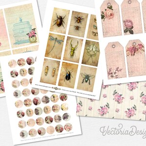 Mega Spring Bundle, Printable Paper, Scrapbook Journal, Mega Crafting Bundle, Collage Sheets, Spring Decoration Bundle, Ephemera 001739 image 2