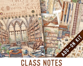 Class Notes Junk Journal Kit ADD-ON, Printable Junk Journal Pages Journal Kit Craft kits Vintage Junk Journal 003487