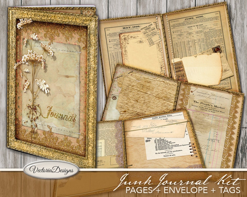 junk-journal-kit-printable-journal-diy-junk-journal-paper-crafting-paper-craft-instant-download
