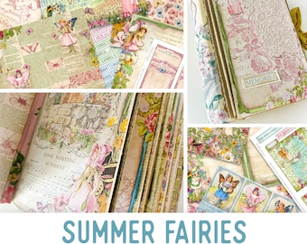 Summer Fairies Junk Journal Kit Fairy Crafting Printables Kit Fairy Junk Journal Embellishments Fairy Paper Craft Kits DIY Tutorial 002904