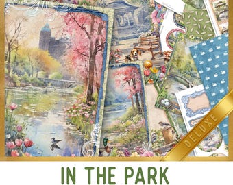 In the Park Junk Journal Kit DELUXE, Park Crafting Printables Park Embellishments Printable Paper Park Vintage Park Junk Journal 003768