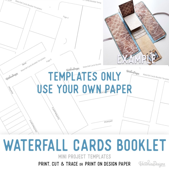 Waterfall Cards Booklet Template (Printable) - 003779