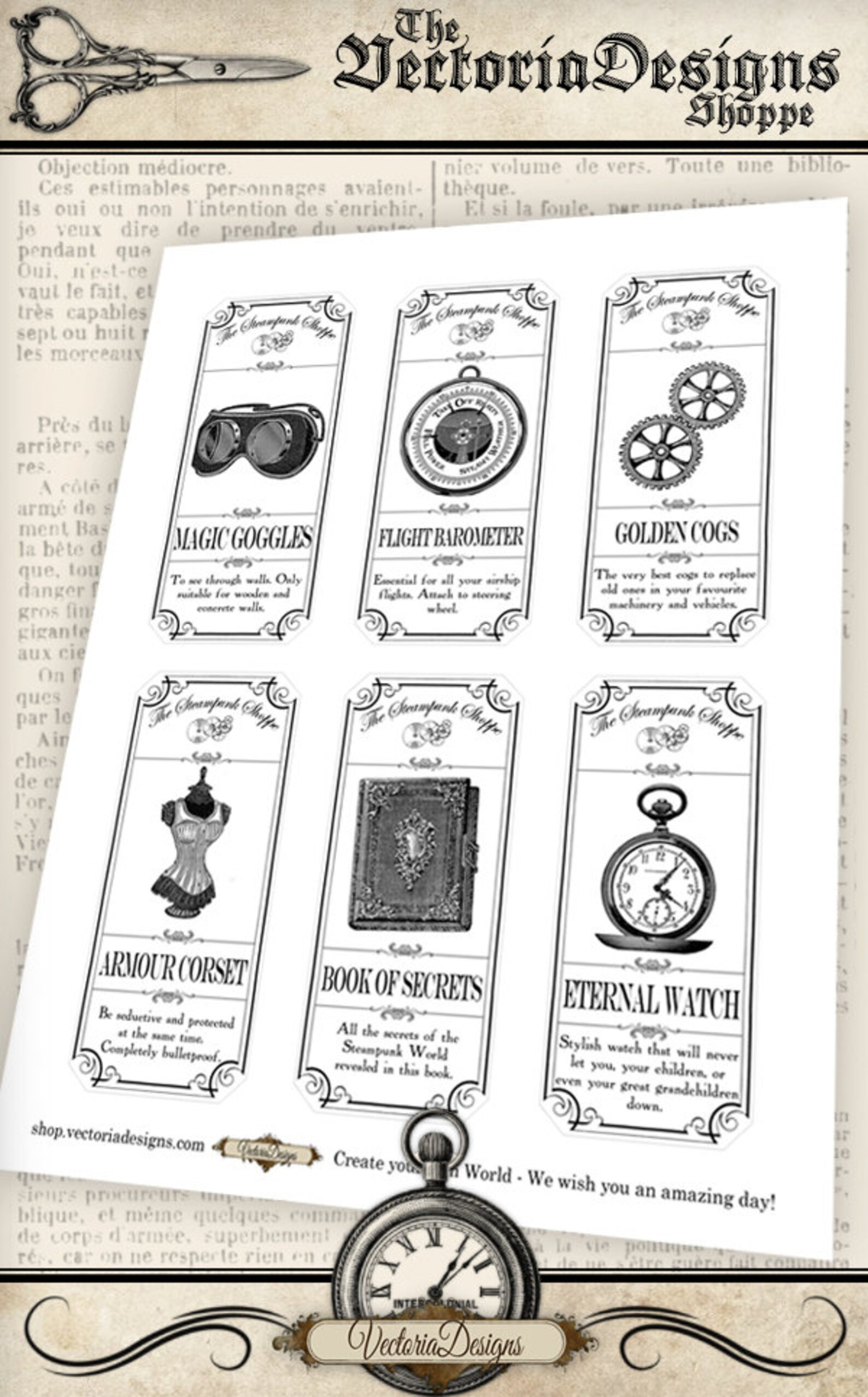 Steampunk Apothecary Labels Printable Ink Paper Craft Art Etsy
