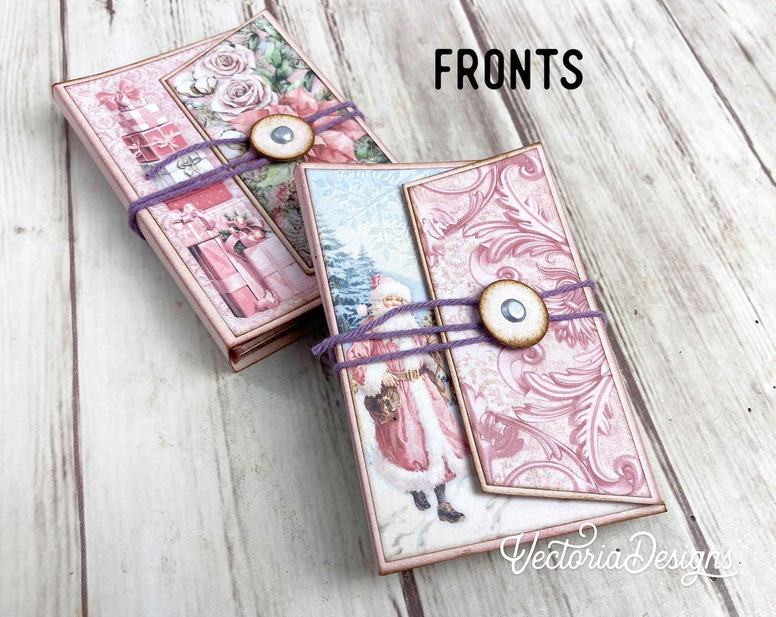 Pink Christmas Tiny Mini Booklet Mini Project Booklet Craft Kit Folio ...