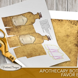 Apothecary Bottle Favor Bag, Halloween Bag, Halloween Decor, Halloween Apothecary, Printable Bag Favor, Crafting Decor, Halloween 001764 image 3