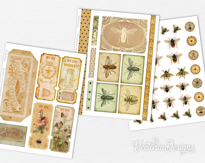 Save the Bees Printable Paper Crafting Kit and Bee Embellishments ...