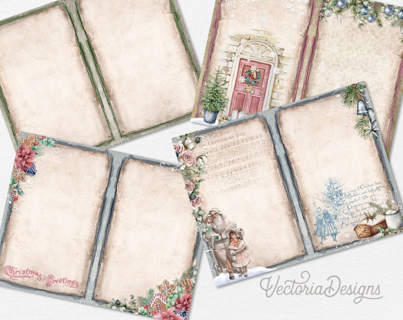 Cozy Soft Christmas Junk Journal Kit, Pink Christmas Junk Journal Kit ...