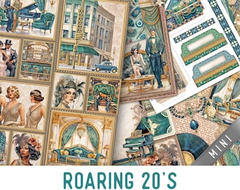 Roaring 20's Junk Journal Kit MINI, Roaring 20's Journal Crafting Printables Kit 20's Embellishments Printable 20's Paper Craft 003752