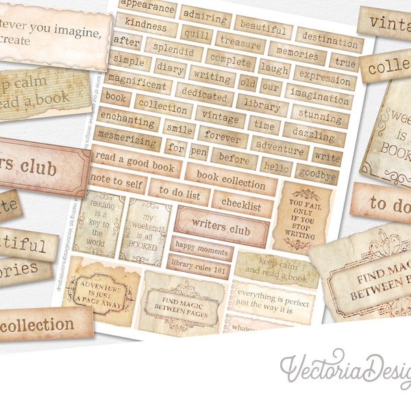 Writer's Notes Word Art, Writer Word Ephemera, Printable Word Art, Words, Junk Journal Embellishments, scrapbooking, text printables 002596