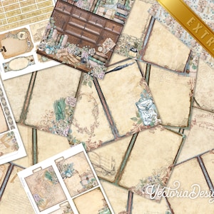 Creative Writing DELUXE MEGA Crafting Bundle, Writer, Vintage Books, Printable Paper Pack, Embellishments, Junk Journal, Craft Kits 002690 image 10
