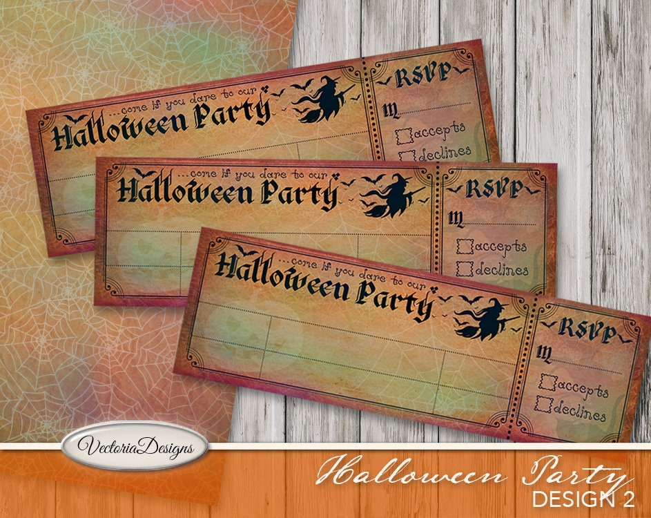 Halloween Party Tickets halloween invitation tickets paper | Etsy