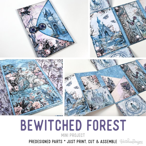 Bewitched Forest Mini Folio Craft Kit Printable (Halloween Project) - 003828