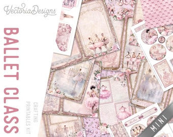 Ballet Class Junk journal Kit MINI Crafting Printables Kit Ballet Junk Journal Ballet Embellishments Ballet Paper Ballet Craft Kits 003056