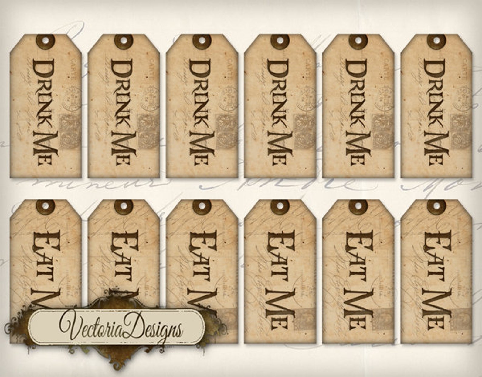 Printable Drink Me Eat Me Tags Alice in Wonderland Decor Party | Etsy