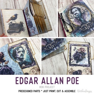 Edgar Allan Poe Mini Project Specimen Album Edgar Allan Poe Booklet Craft Kit Specimen Cards Junk Journal Add On Printable Craft Kit 003180