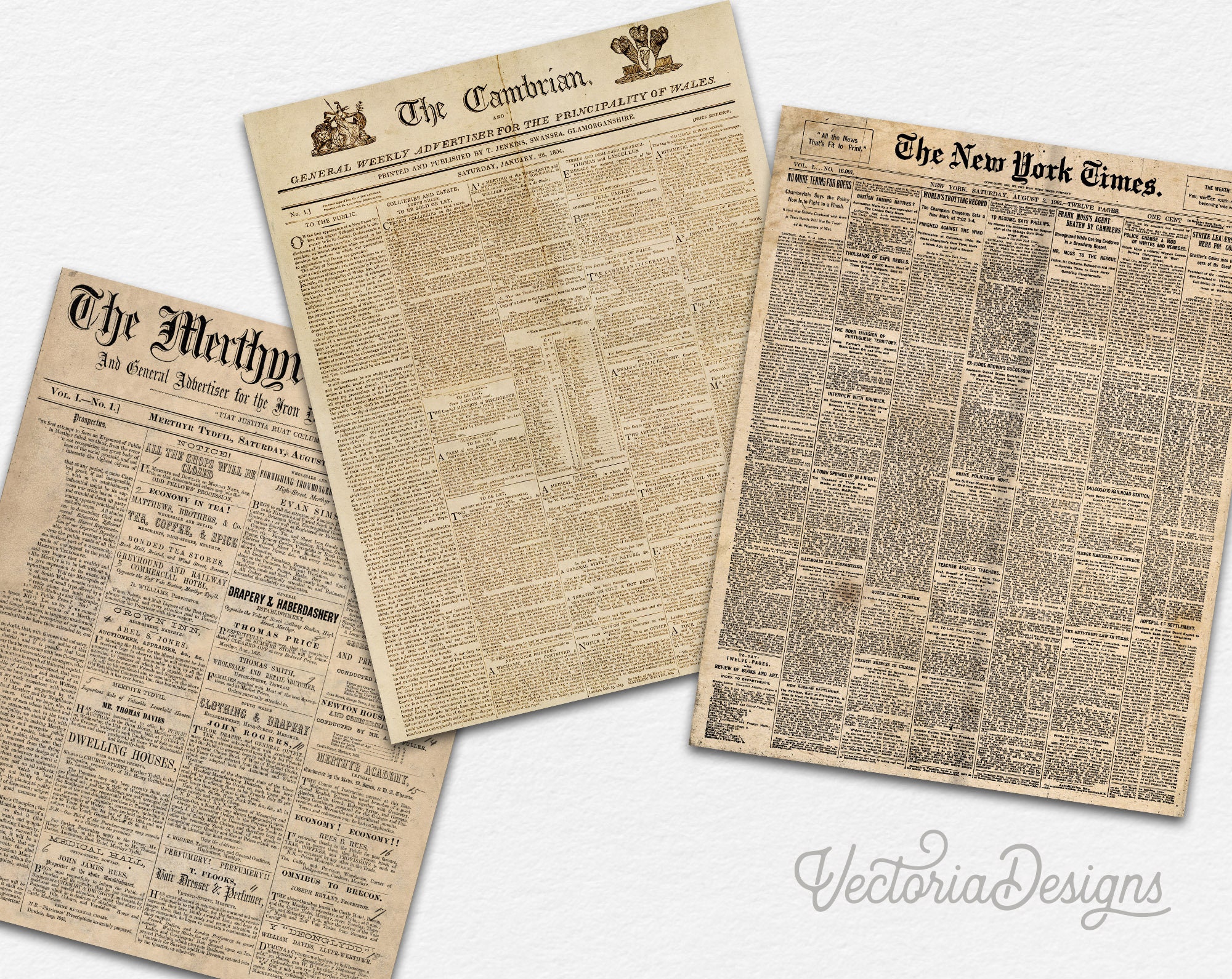 Newspaper Vintage, Newspaper Paper Pack, Printable Grunge Paper Pack ...