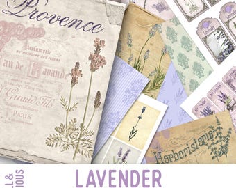 Small & Precious Lavender Crafting Bundle, Paper Craft, Junk Journal, Lavender Bundle, Digital Paper Tickets, Lavender Tags, Lavender 001765
