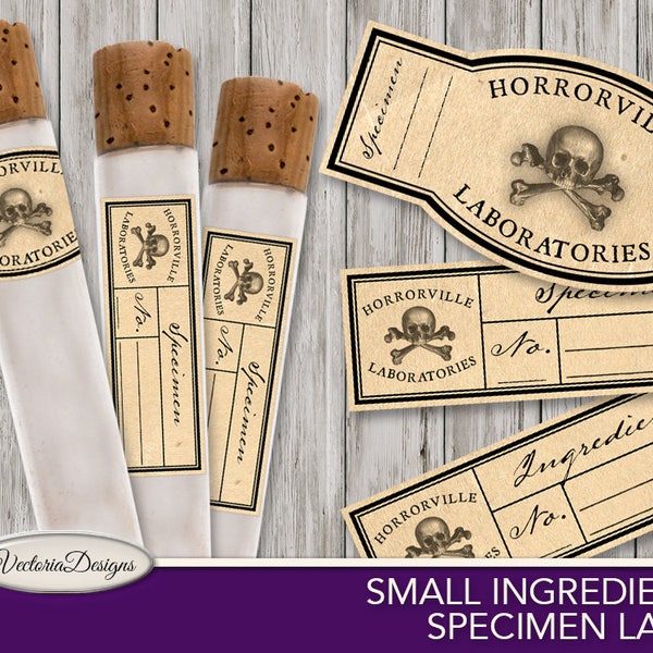 Test Tube Labels, Mad Scientist, Specimen Labels, Halloween Printables, Ingredient Labels, Halloween Decorations, Scary Labels 001701