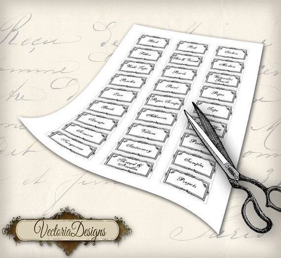 Craft Room Organization Labels Craft Room Labels Printable Instant Download Digital Collage Sheet Vd0405