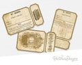 Library Tickets Digital, Junk Journal Printable, Ephemera Tickets, Scrapbooking Embellishments, Vintage Tickets, Download Tickets 001767
