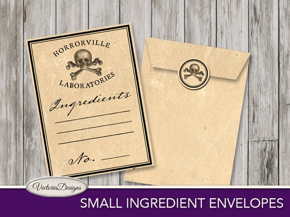Printable Ingredients Envelopes Scary Mad Scientist Printable | Etsy