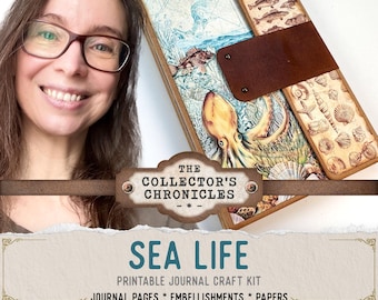Sea Life Junk Journal Kit (Standard) | Collector's Chronicles | Printable Pages, Papers, Embellishments for Crafting - 003678