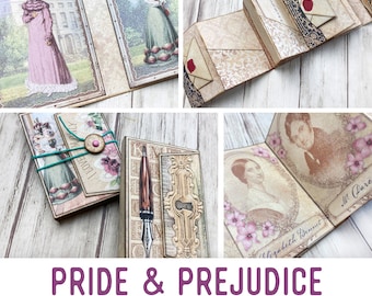 Pride and Prejudice Tiny Mini Booklet Mini Project Booklet Craft Kit Folio Kit Junk Journal Printable Craft kits Printable Gift craft 003042