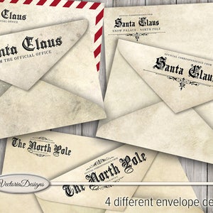 Santa Letter Template, Santa Envelope, Christmas Letter Package, Santa Claus Letters, Envelope Printable, Christmas Gift Letters 001558