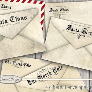 Santa Letter Template, Santa Envelope, Christmas Letter Package, Santa Claus Letters, Envelope Printable, Christmas Gift Letters 001558