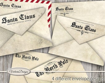 Santa Letter Template, Santa Envelope, Christmas Letter Package, Santa Claus Letters, Envelope Printable, Christmas Gift Letters 001558