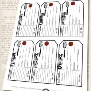 Evidence Tags, Detective Clip Art, Halloween Tags, Halloween Decoration ...