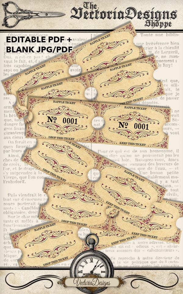 editable raffle tickets editable pdf diaper raffle