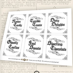 Halloween Labels, Drink Labels, Gothic Labels, Printable Labels ...