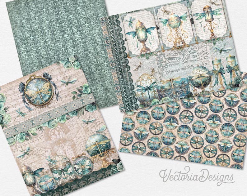 Gothic Dragonflies Junk Journal Kit ADD-ON, Printable Craft Kit With ...