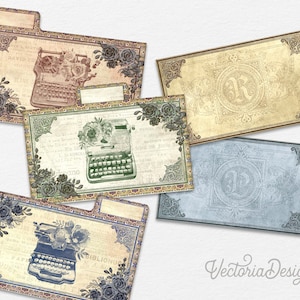 Writer File Folder Kit Printable Writer File Folders Mini File Folders Printable Organizing Junk Journal Embellishments Books DIY - 002786