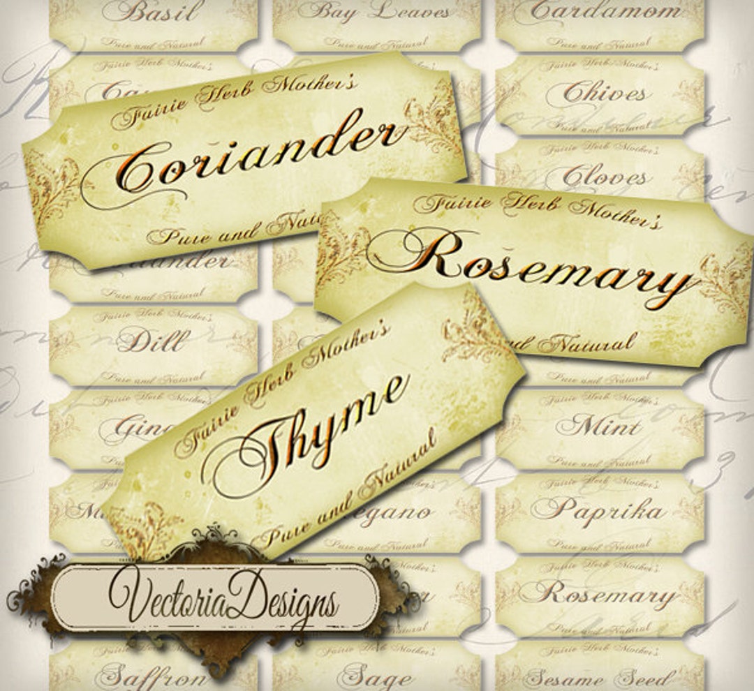 Spice and Herb Labels Printable Instant Download Printable Images ...