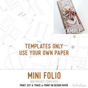 Mini Folio Templates Mini Folio Craft Kit Quick Project Junk Journal Element Printable Craft kit Handmade Gift DIY Gift 003517