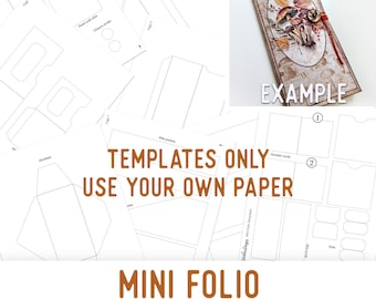 Mini Folio Templates Mini Folio Craft Kit Quick Project Junk Journal Element Printable Craft kit Handmade Gift DIY Gift 003517