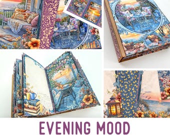 Evening Mood Printable Junk Journal Kit (Standard) - Craft Kit with Pages, Embellishments & Papers - 003784