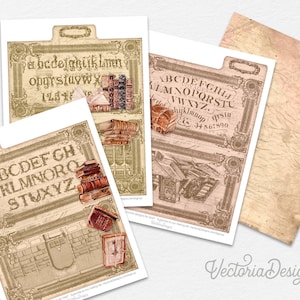 Library File Folder Kit Printable Library File Folders Mini File Folders Printable Organizing Junk Journal Embellishments DIY - 002770