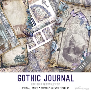 Gothic Journal Crafting Printables Kit MINI, Gothic Junk Journal ...