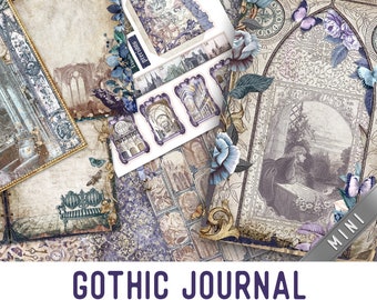 Gothic Journal Crafting Printables Kit MINI, Gothic Junk Journal, Gothic Embellishments, Papers, Craft Kits, Junk Journal Tutorial - 002912