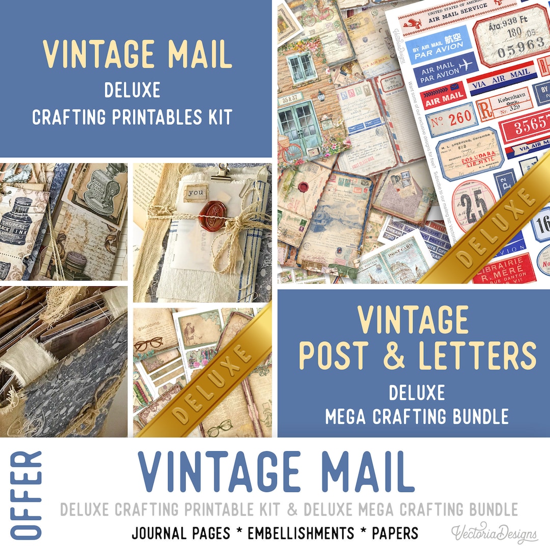 Vintage Mail Offer Mail Junk Journal Kit Vintage Mail Printable Papers Junk Journal Kit Journal ...