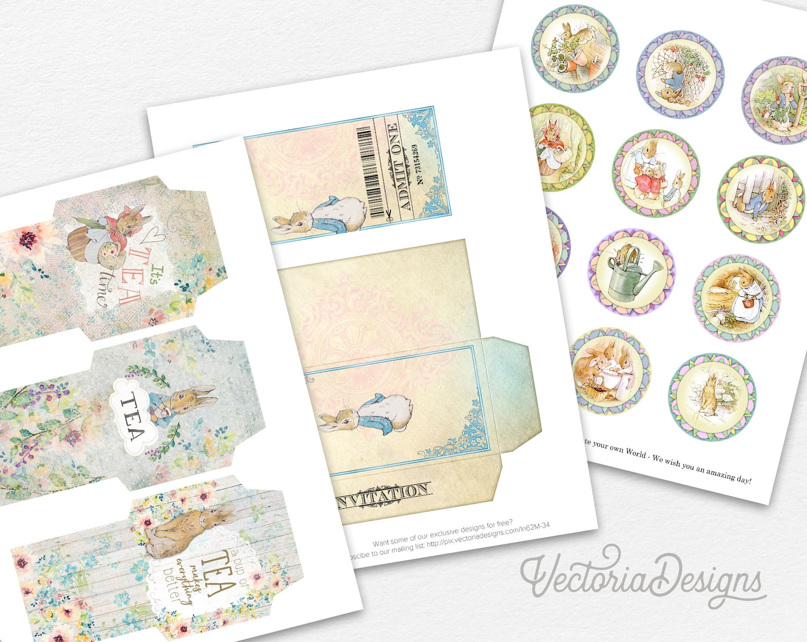 Mega Peter Rabbit Crafting Bundle, Beatrix Potter Kit, Bunny Paper Pack ...